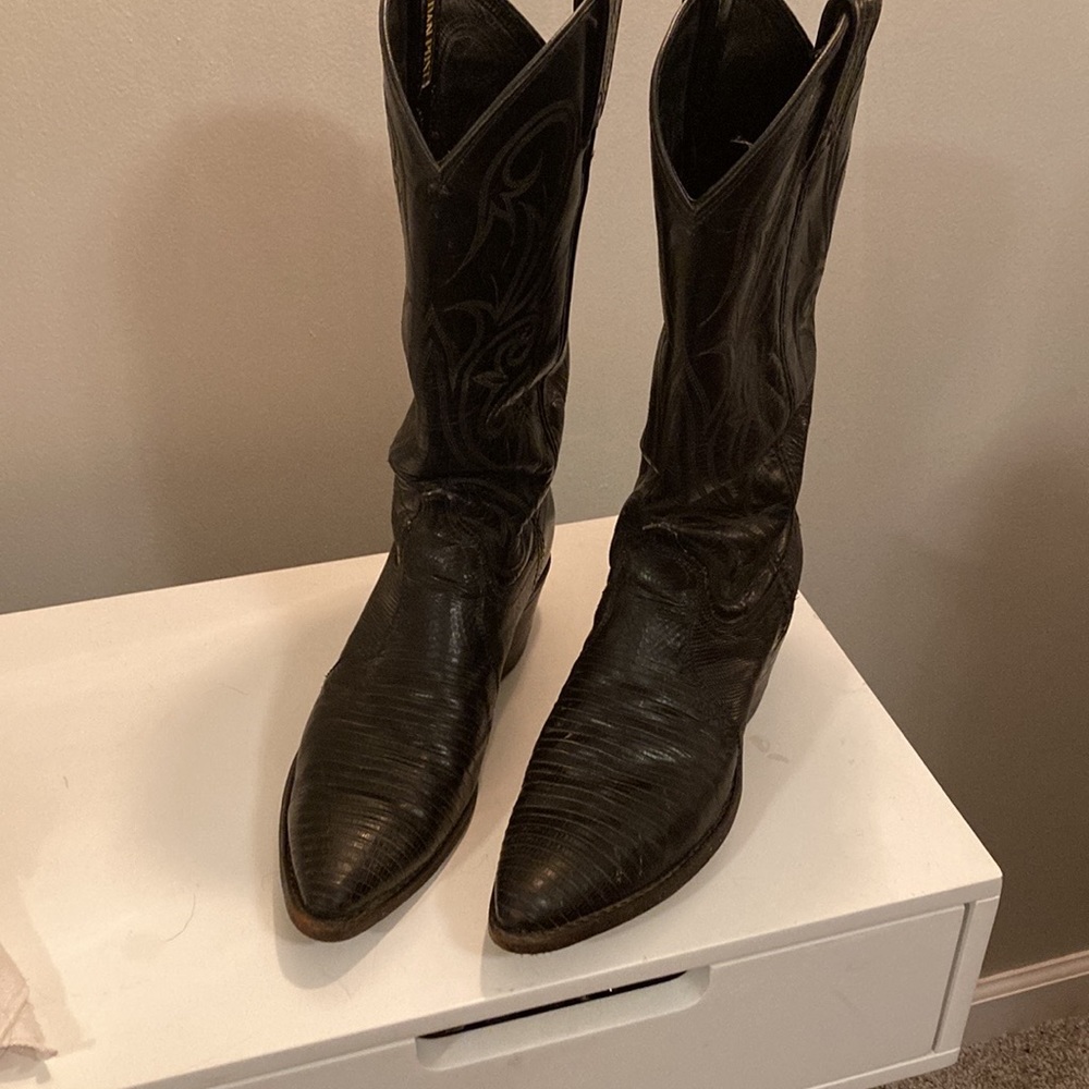 Dan Post western boot lizard skin and leather